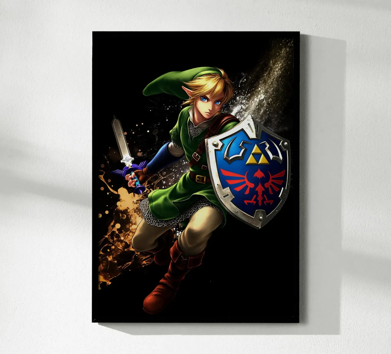 Link La leggenda di Zelda poster con telaio in legno da Stellar Creative