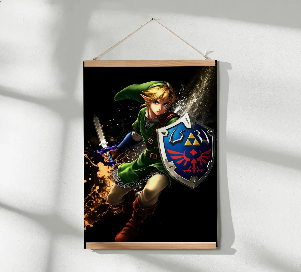 Link La leggenda di Zelda poster con telaio in legno da Stellar Creative