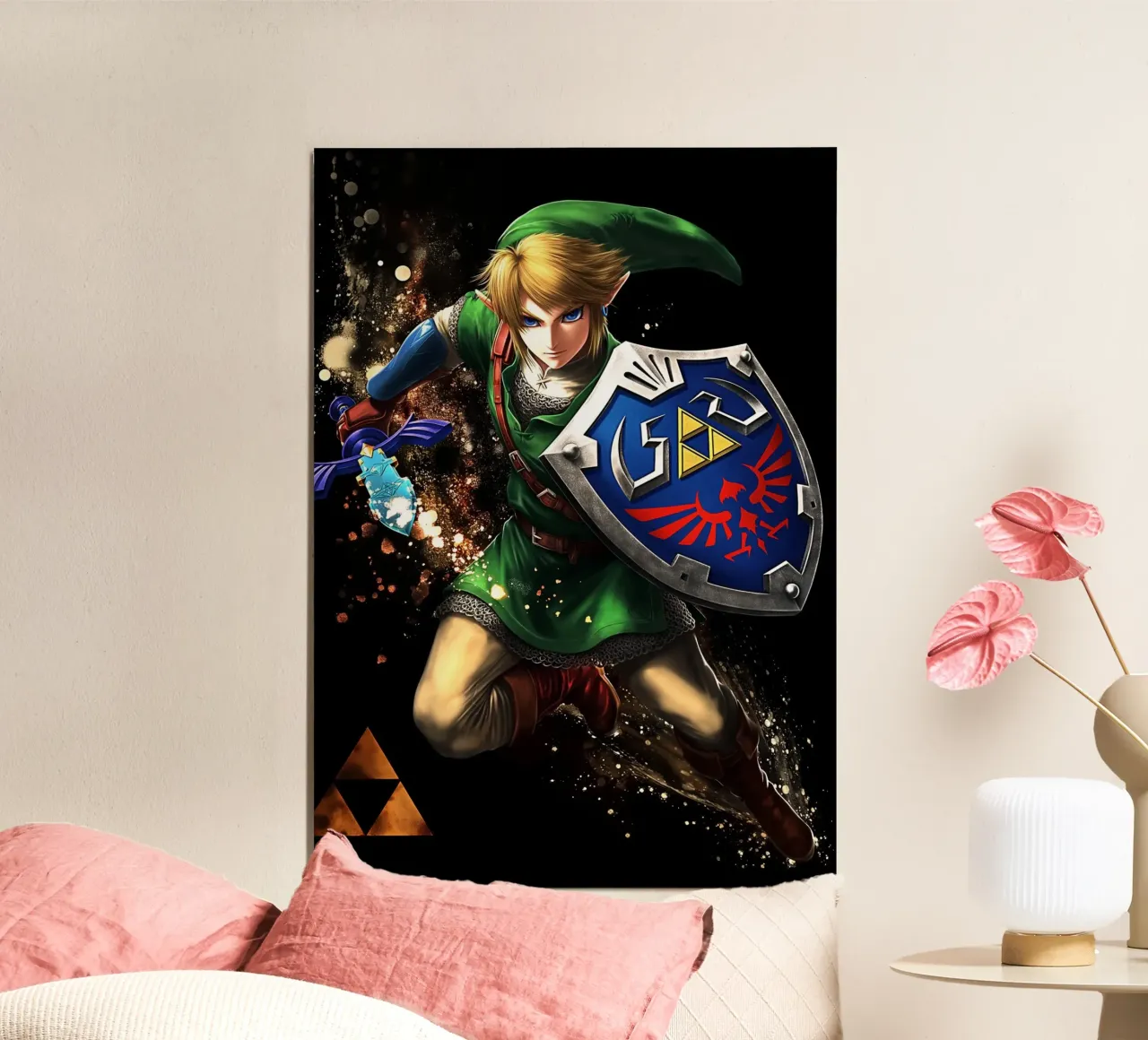 Link La leggenda di Zelda poster con telaio in legno da Stellar Creative