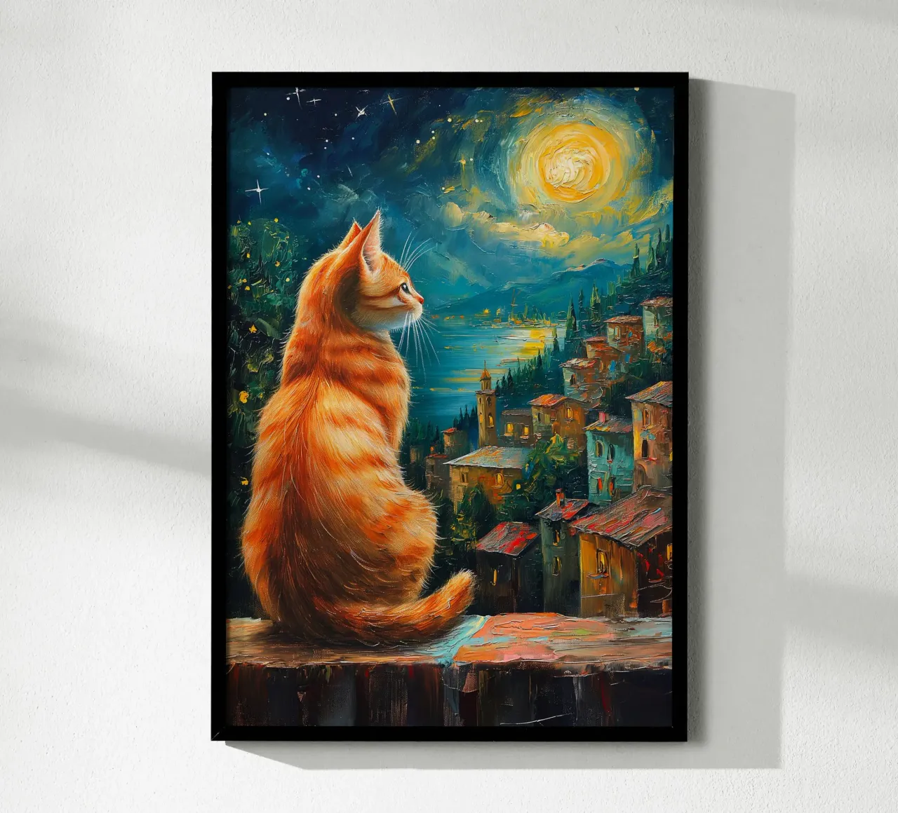 Gatto Notte Stellata poster da Stellar Creative