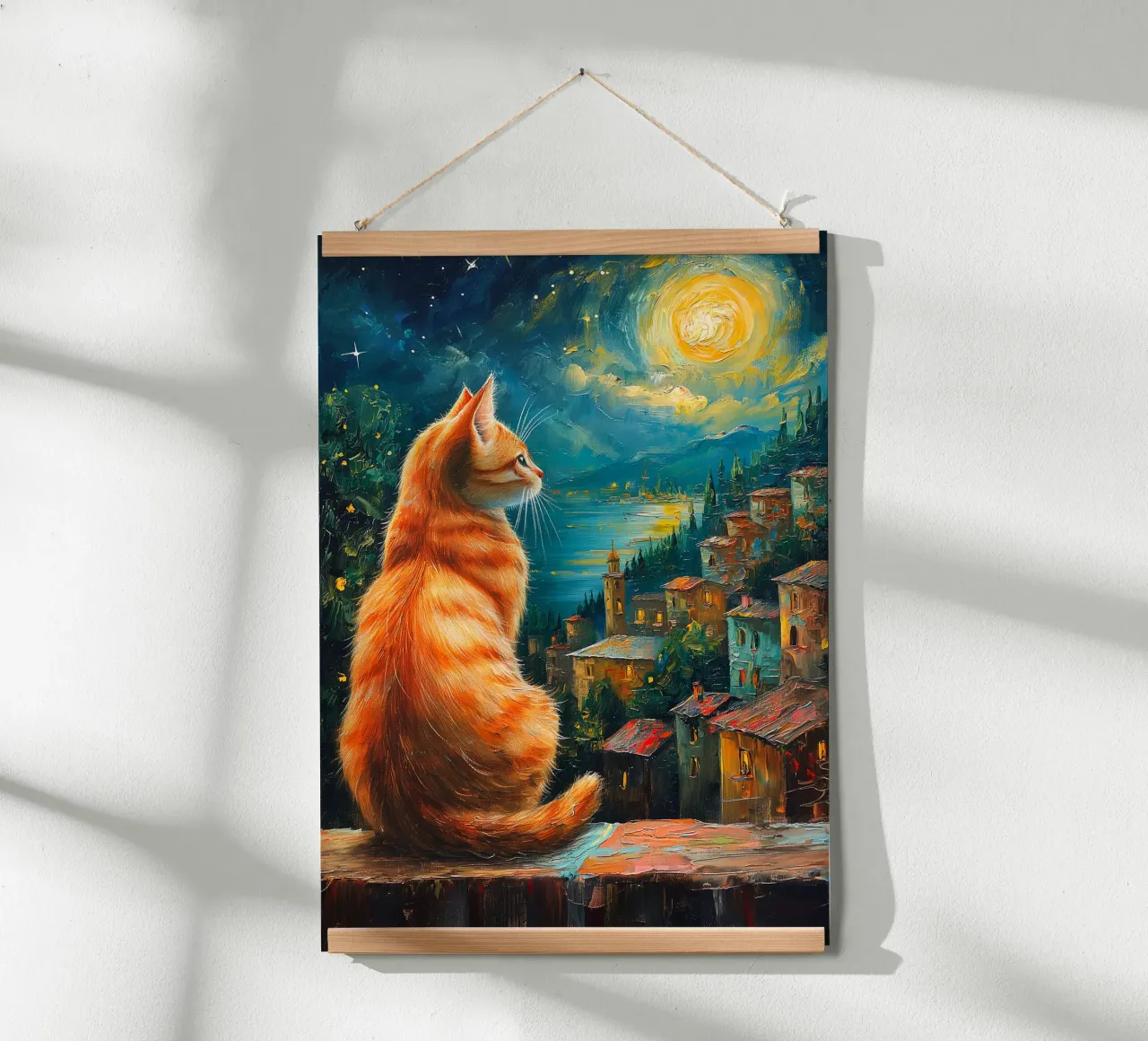 Gatto Notte Stellata poster da Stellar Creative