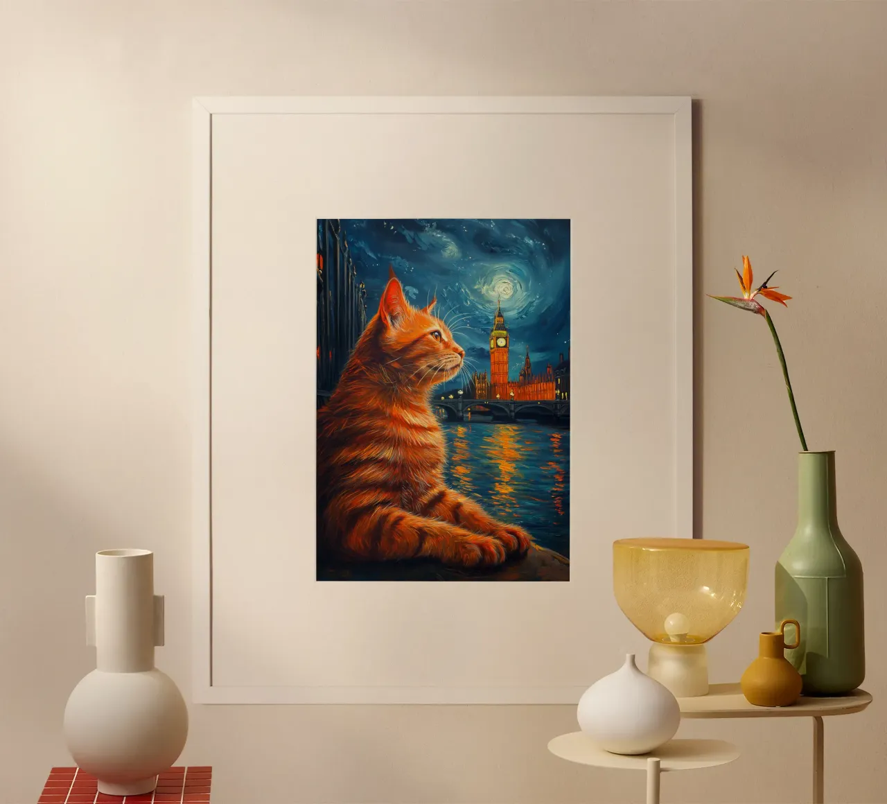 Gatto Londra Notte stellata poster da Stellar Creative