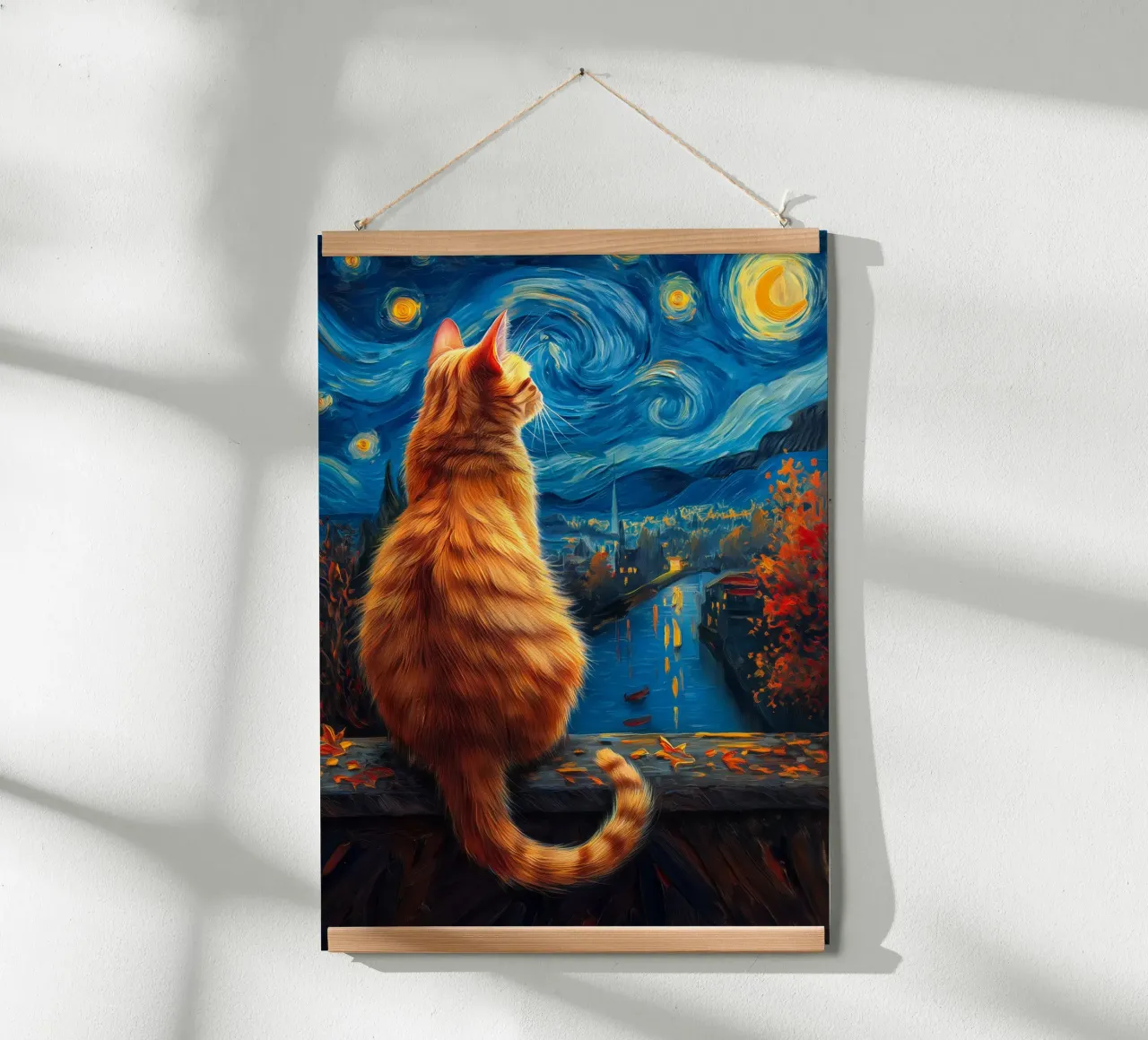 Gatto Notte Stellata poster da Stellar Creative