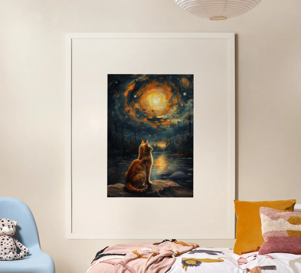 Gatto Notte Stellata poster da Stellar Creative