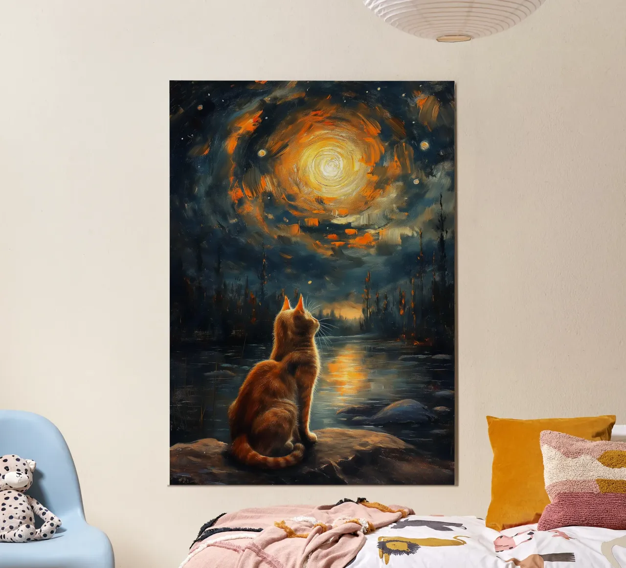 Gatto Notte Stellata poster da Stellar Creative
