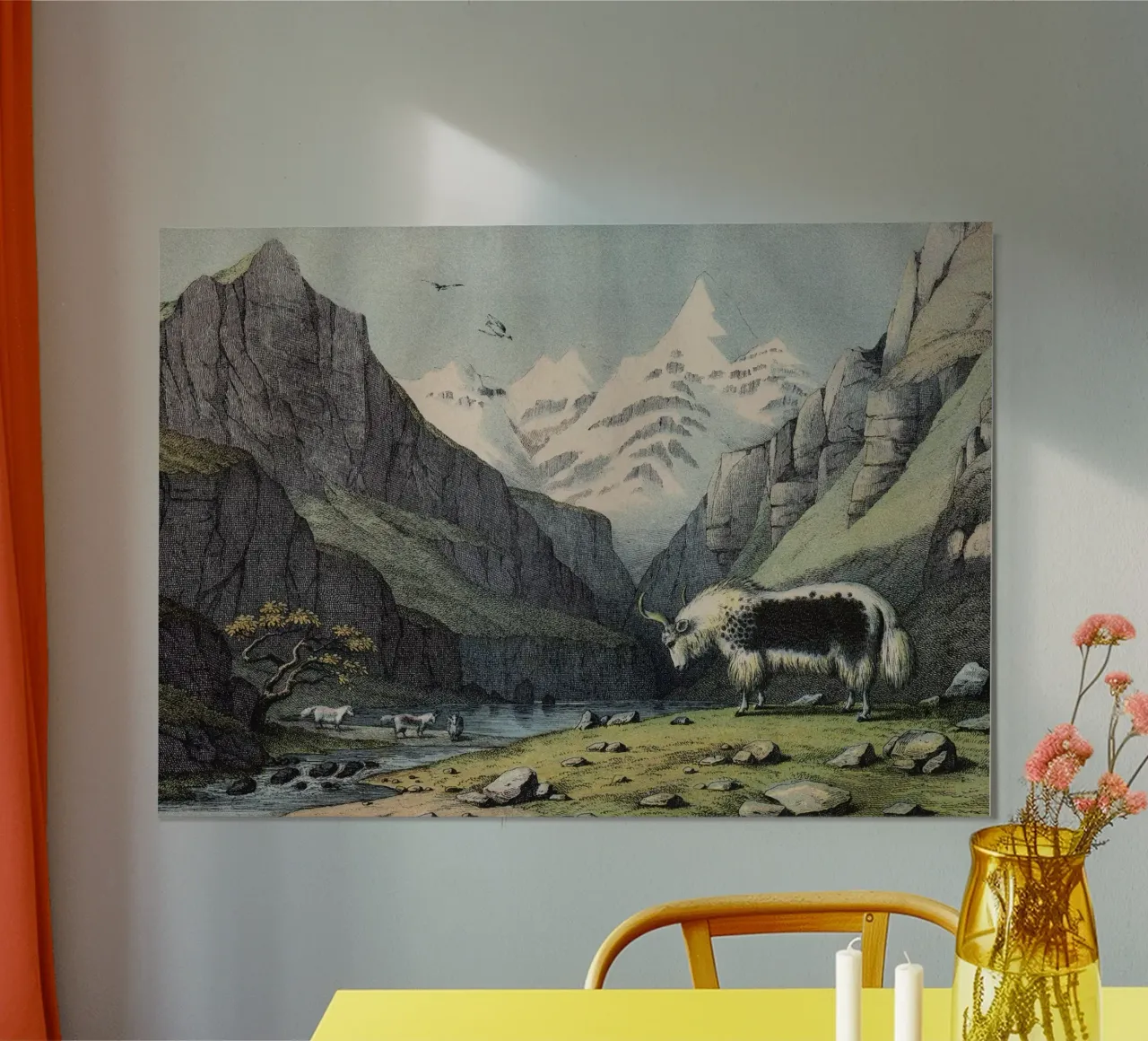 Vintage Kolb 7 Tafel 18 Yak poster con telaio in legno da Vintage Print Collection