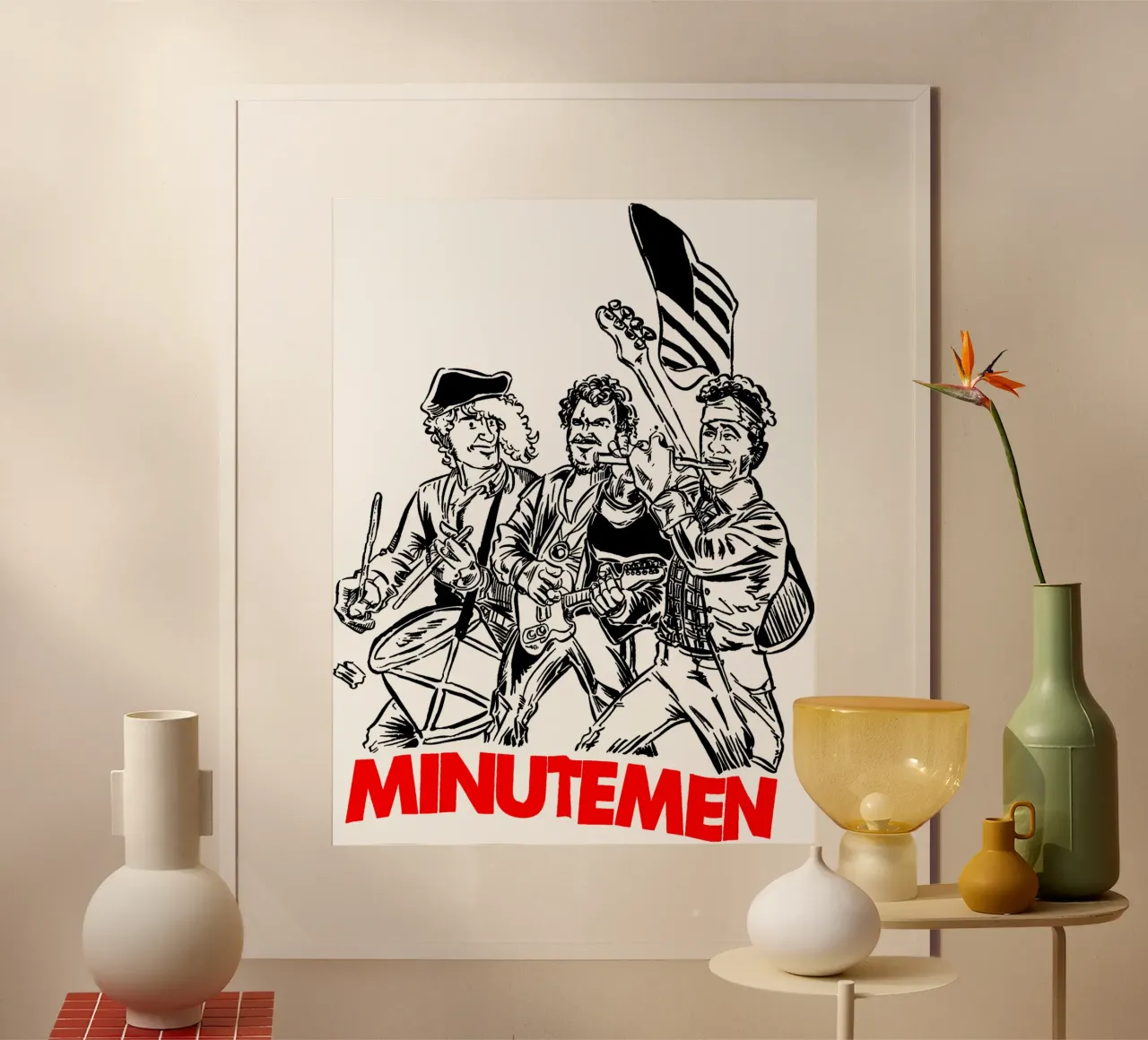 Maglietta vintage dei Minutemen poster con telaio in alluminio da phccpage