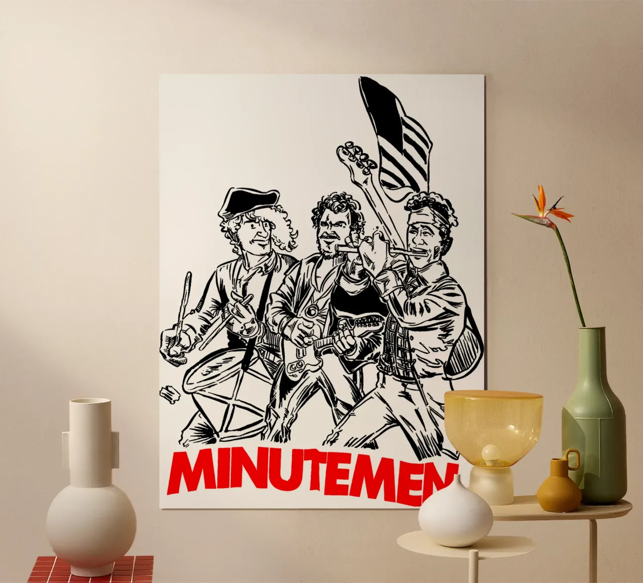 Maglietta vintage dei Minutemen poster con telaio in alluminio da phccpage