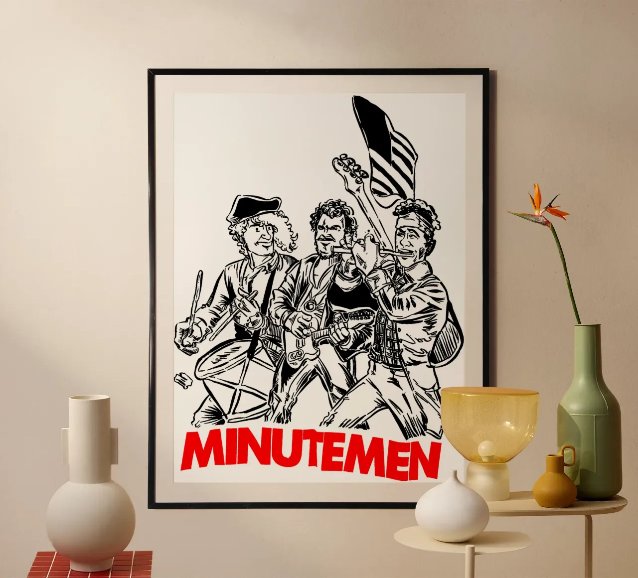 Maglietta vintage dei Minutemen poster con telaio in alluminio da phccpage