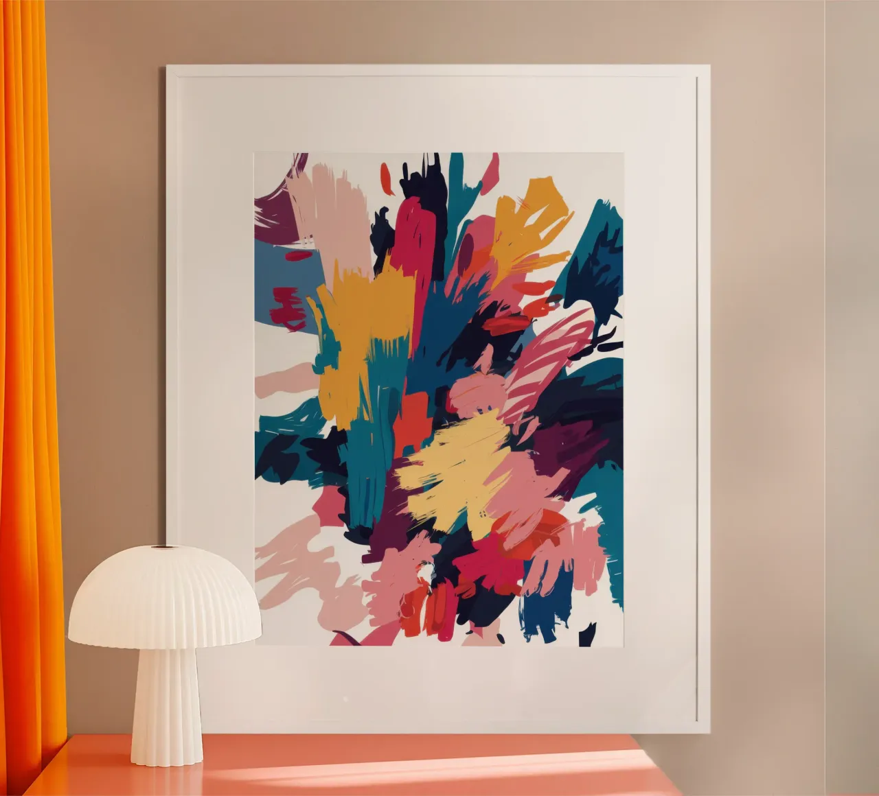 Caos vibrante di pennellate poster con telaio in plastica da Moon Revolver