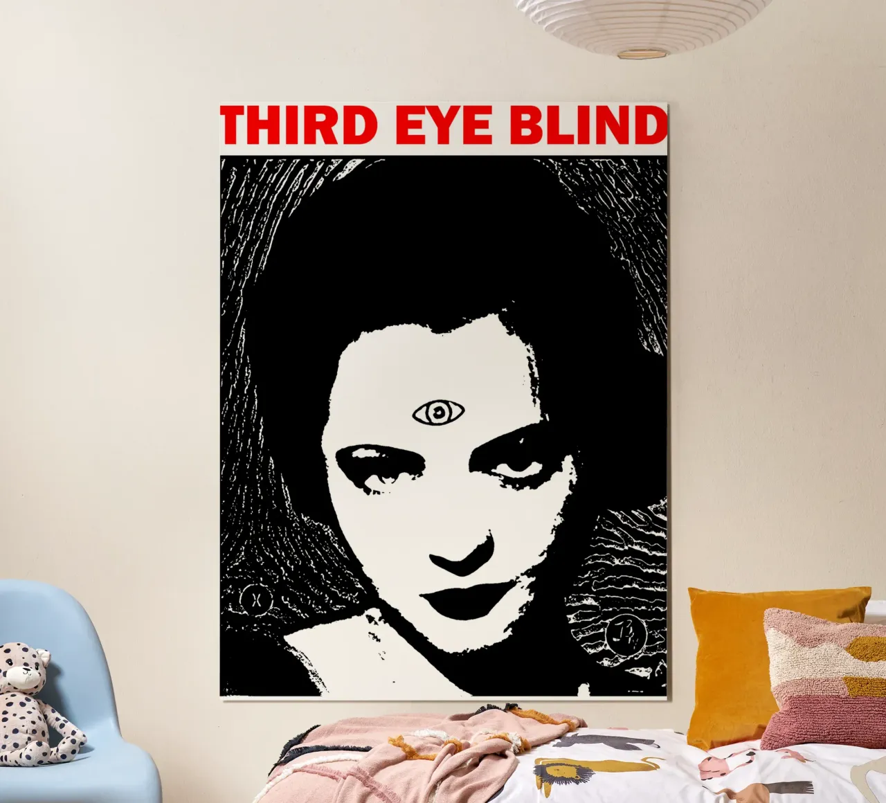 Maglietta classica Third Eye Black Blind poster con telaio in alluminio da phccpage