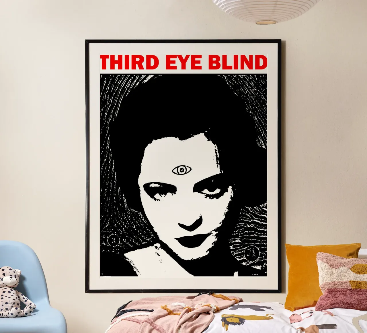 Maglietta classica Third Eye Black Blind poster con telaio in alluminio da phccpage