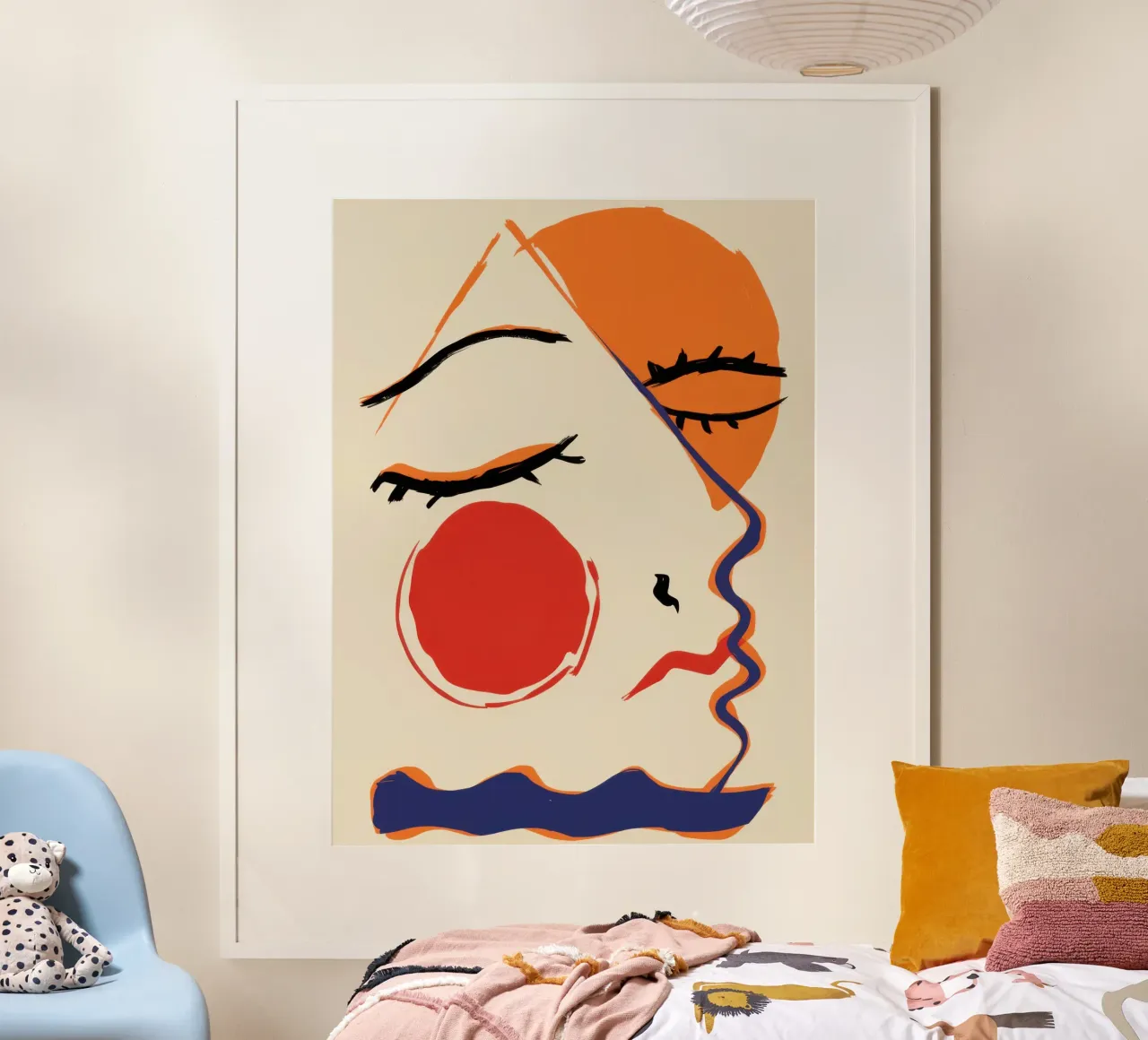 Faccia da sognatore cromatico poster con telaio in alluminio da Moon Revolver
