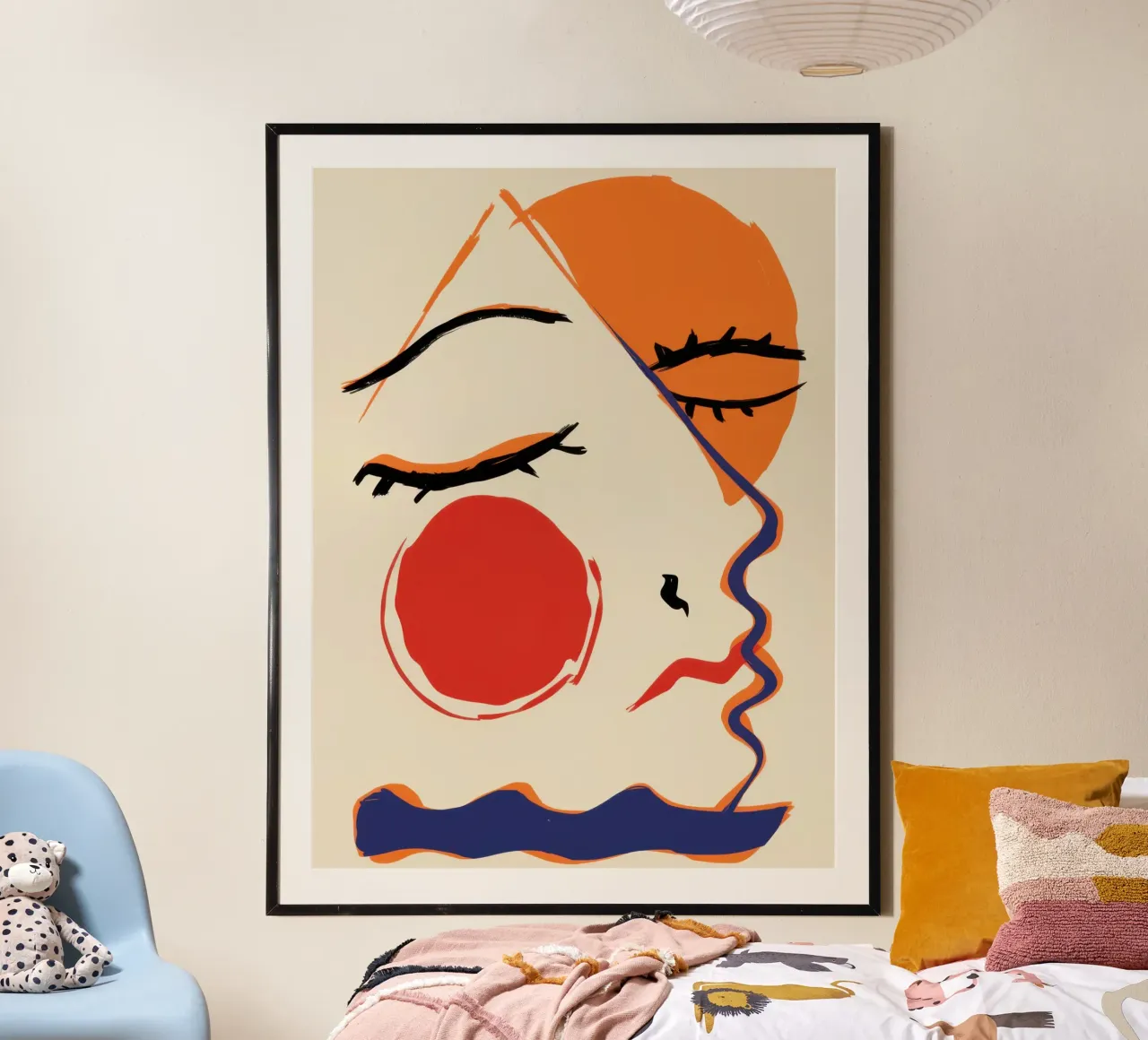 Faccia da sognatore cromatico poster con telaio in alluminio da Moon Revolver