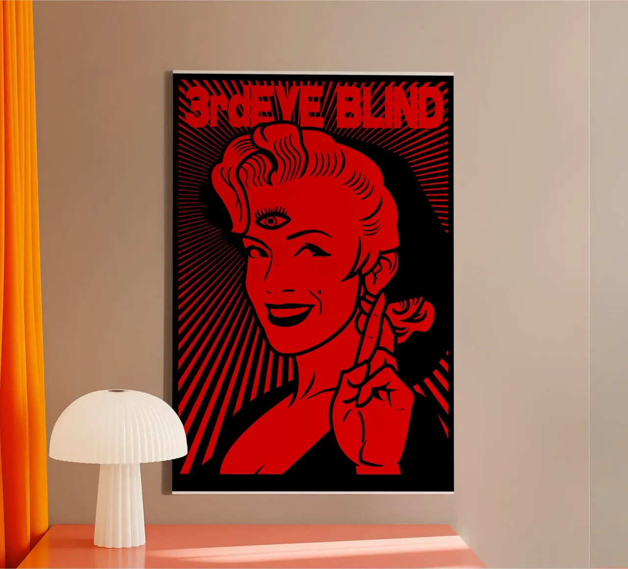 Derde Oog Glimlach canvas met Baklijst van phccpage