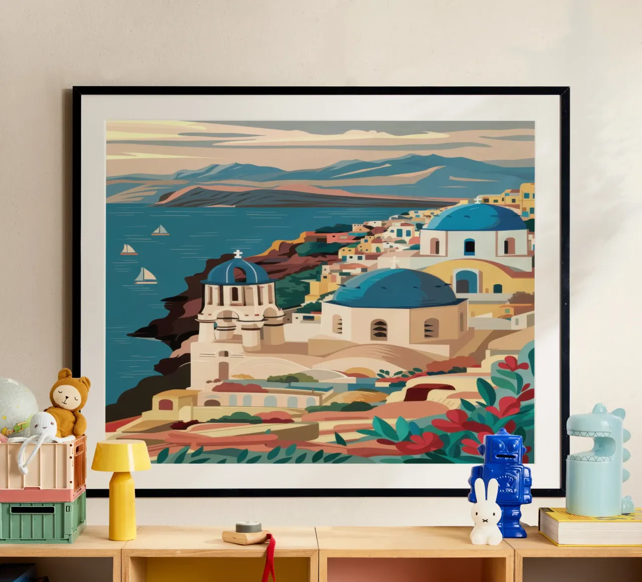 Santorini Caldera Vista poster da Moon Revolver