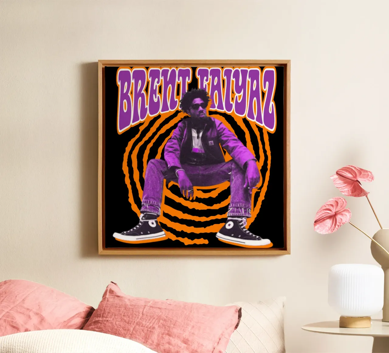 Brent Faiyaz R&B Leinwand mit Schattenfugenrahmen von itzmyui