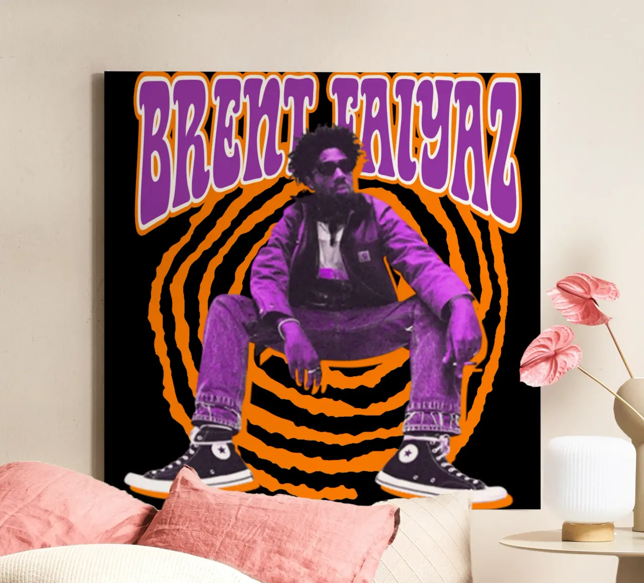 Brent Faiyaz R&B Leinwand mit Schattenfugenrahmen von itzmyui