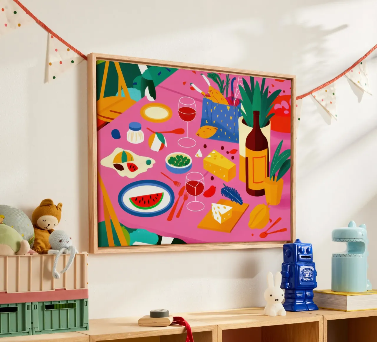 Chromatisch Picknickspread canvas met Baklijst van Moon Revolver