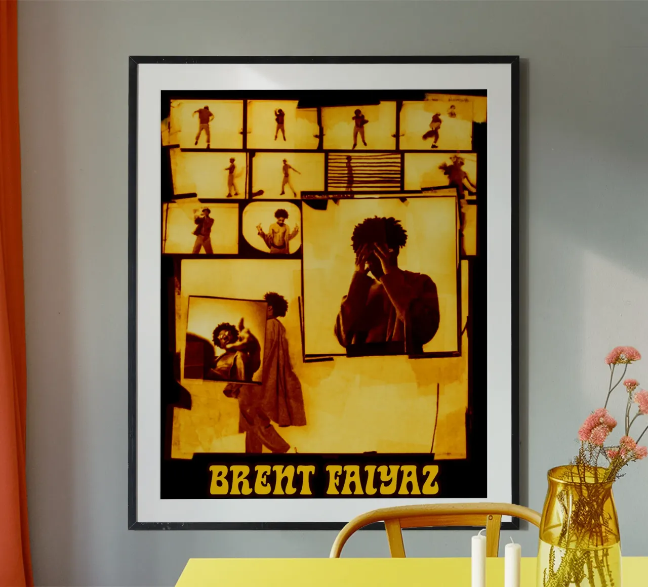 Anima in stile grunge poster con telaio in legno da itzmyui