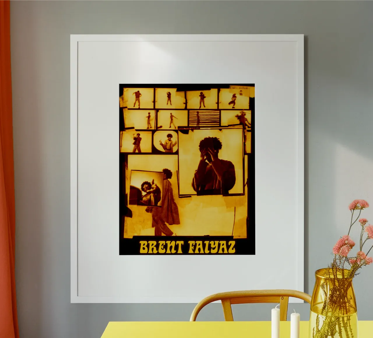 Anima in stile grunge poster con telaio in legno da itzmyui