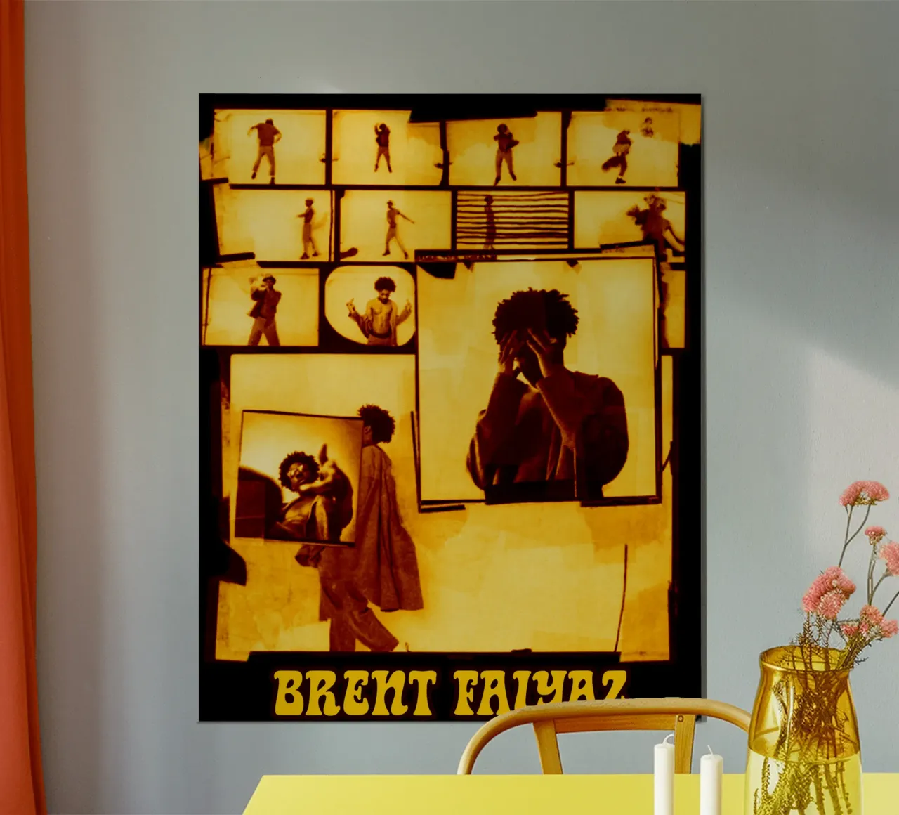 Anima in stile grunge poster con telaio in legno da itzmyui