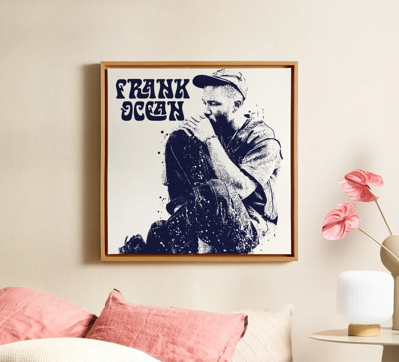 Silhouette Frank Ocean Alterntiv tela con Cornice a cassetta da imstildreaming