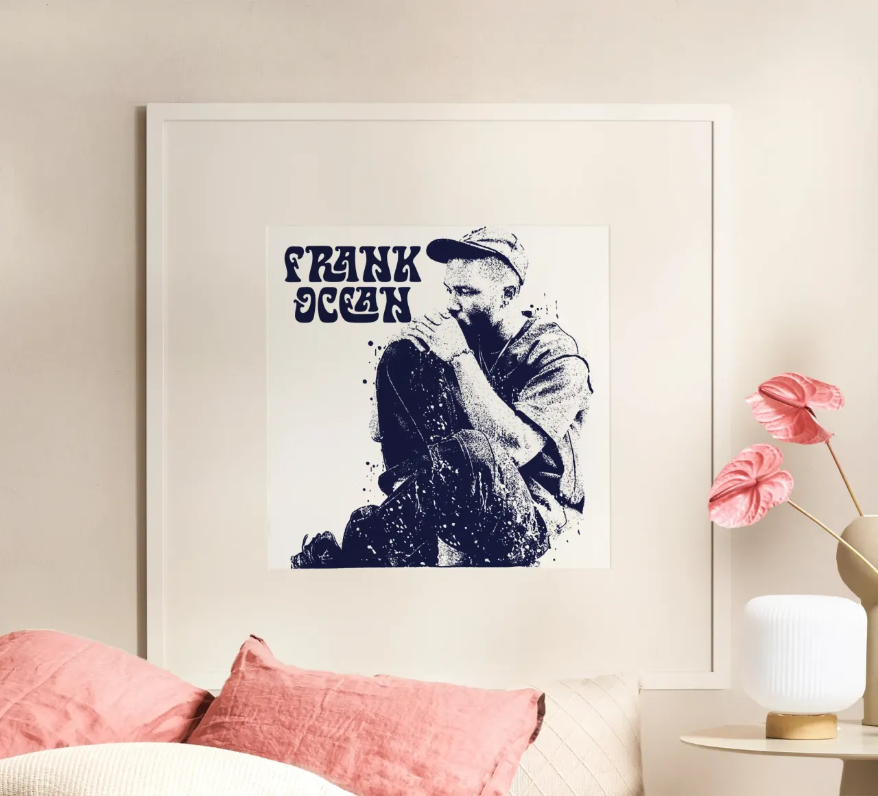 Silhouette Frank Ocean Alterntiv poster con telaio in alluminio da imstildreaming