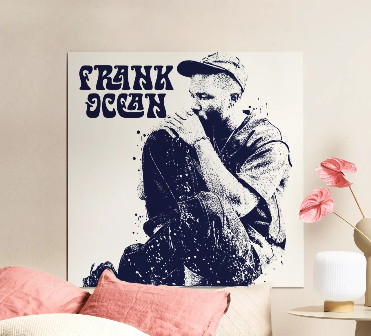 Silhouette Frank Ocean Alterntiv poster con telaio in alluminio da imstildreaming