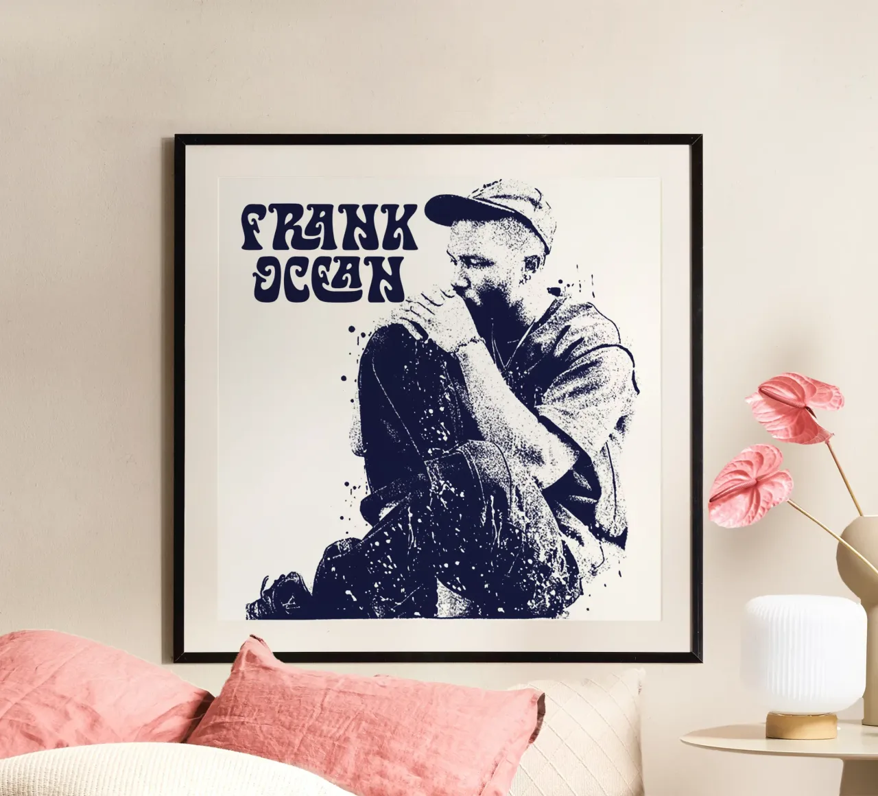 Silhouette Frank Ocean Alterntiv poster con telaio in alluminio da imstildreaming