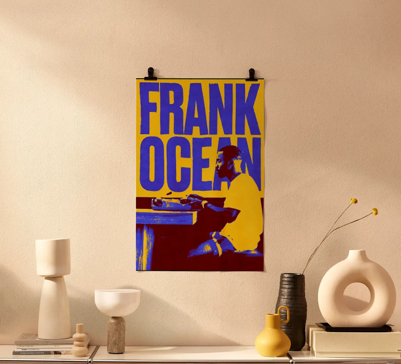 Grunge Frank Ocean R&B poster con telaio in alluminio da imstildreaming
