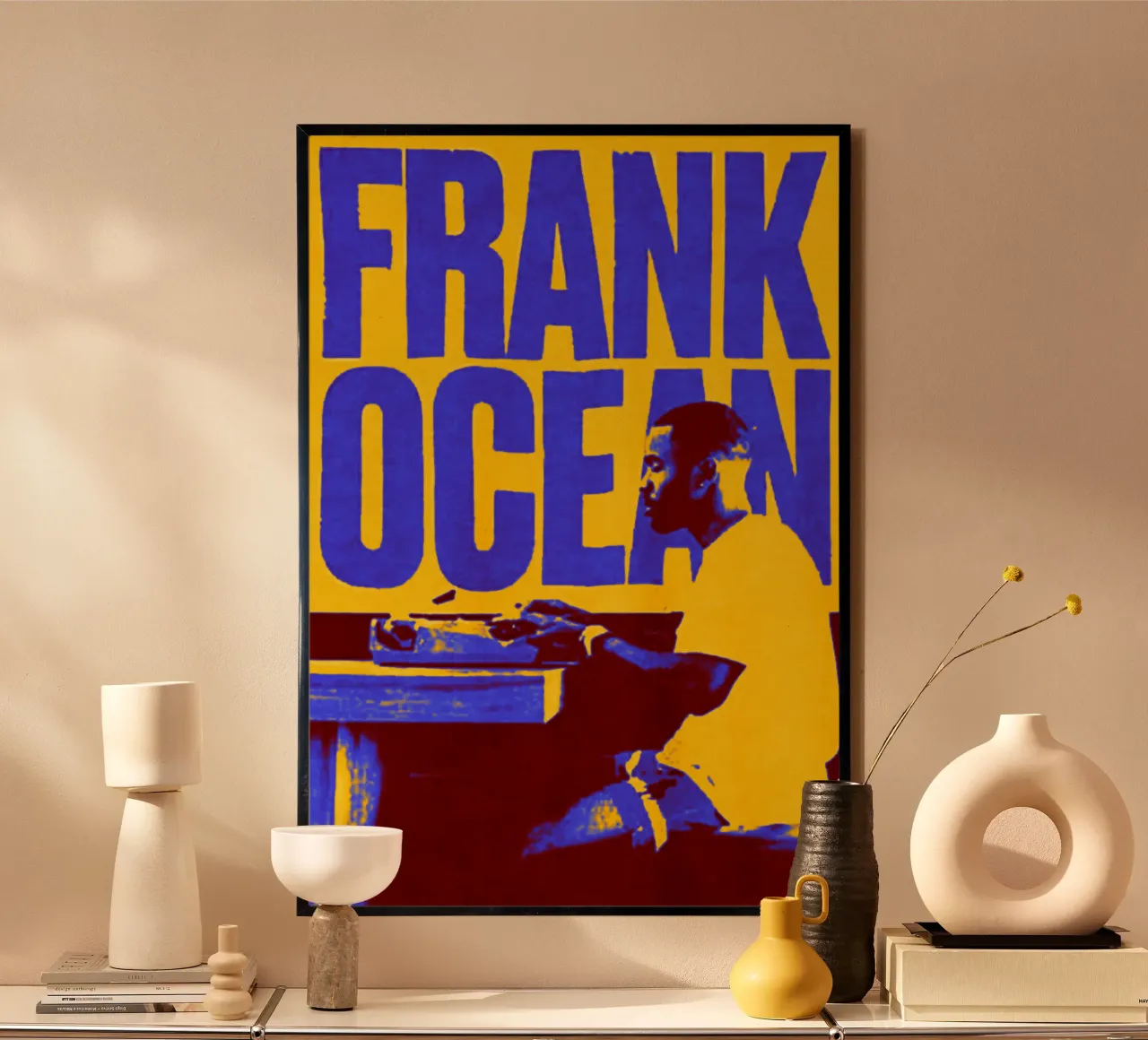 Grunge Frank Ocean R&B poster con telaio in alluminio da imstildreaming