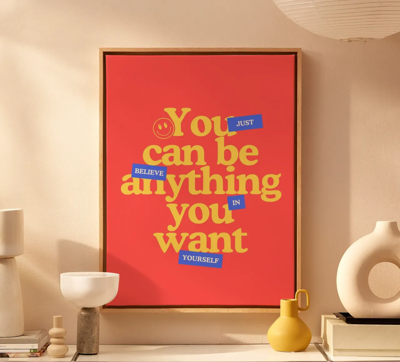 You can be anything you want lienzo con Marco flotante de PinkCandyWalls