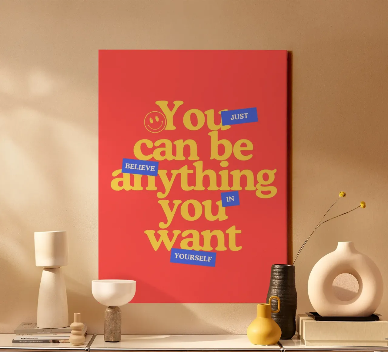 You can be anything you want lienzo con Marco flotante de PinkCandyWalls