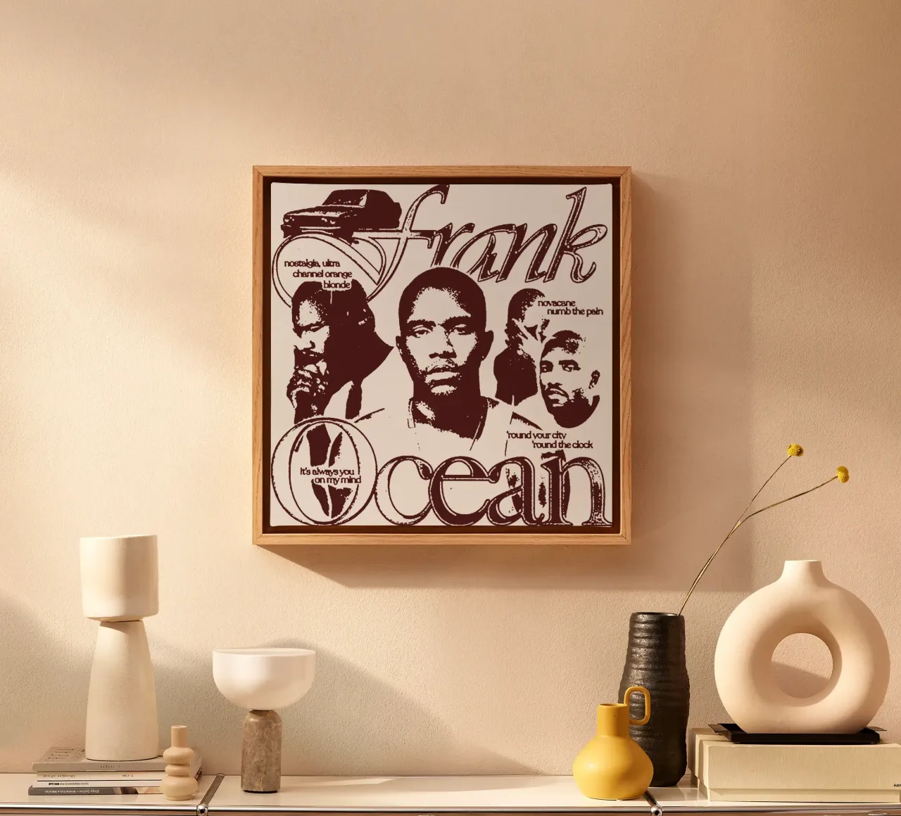 Silhouette Frank Ocean tela con Cornice a cassetta da imstildreaming