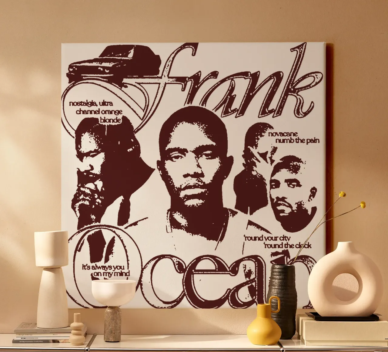 Silhouette Frank Ocean tela con Cornice a cassetta da imstildreaming