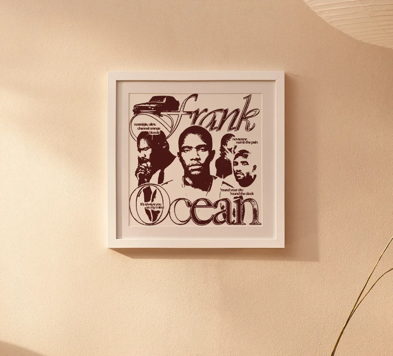 Silhouette Frank Ocean poster con telaio in alluminio da imstildreaming