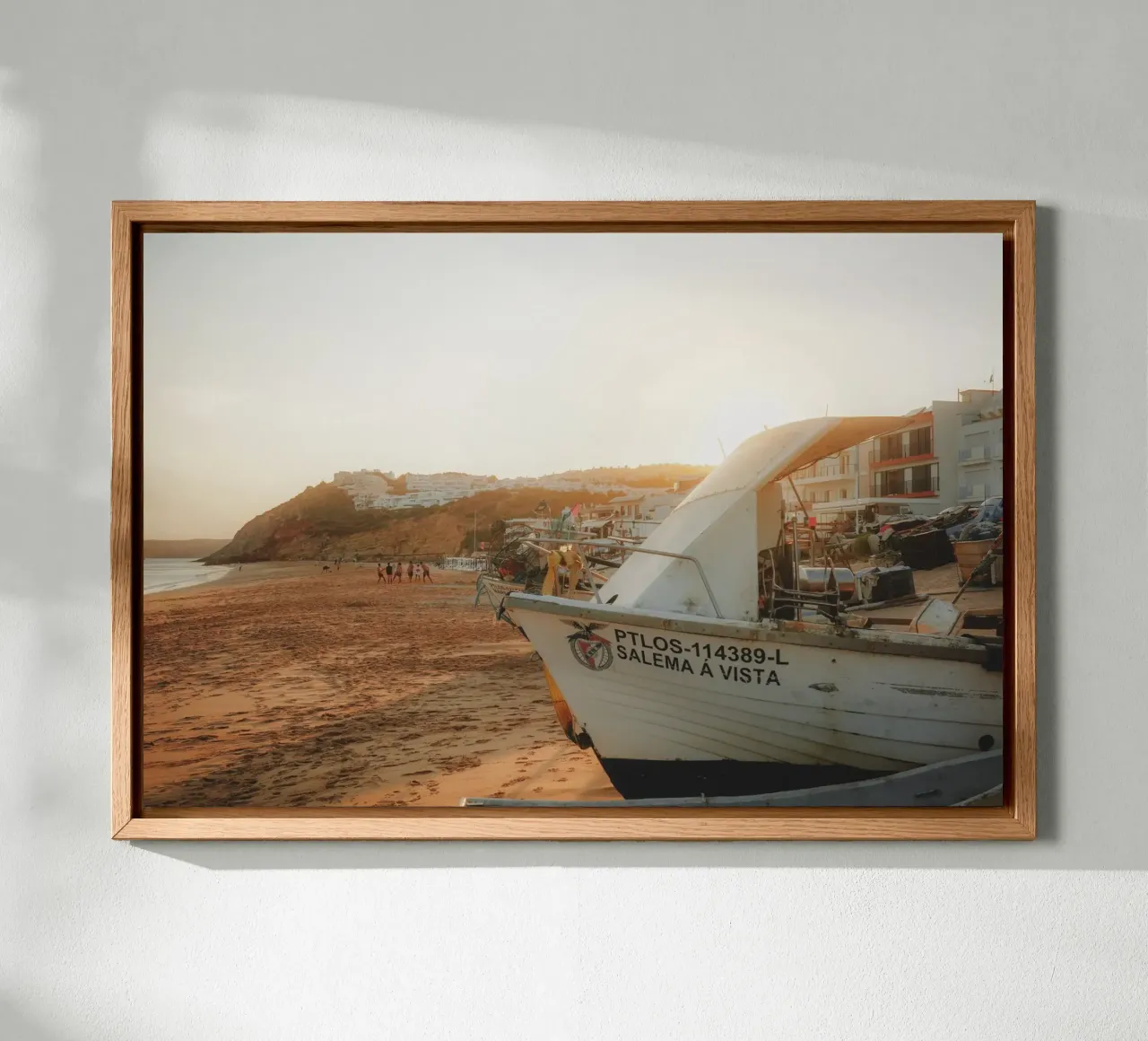 Golden Hour at Salema Beach canvas met Baklijst van Thilo Grøsch