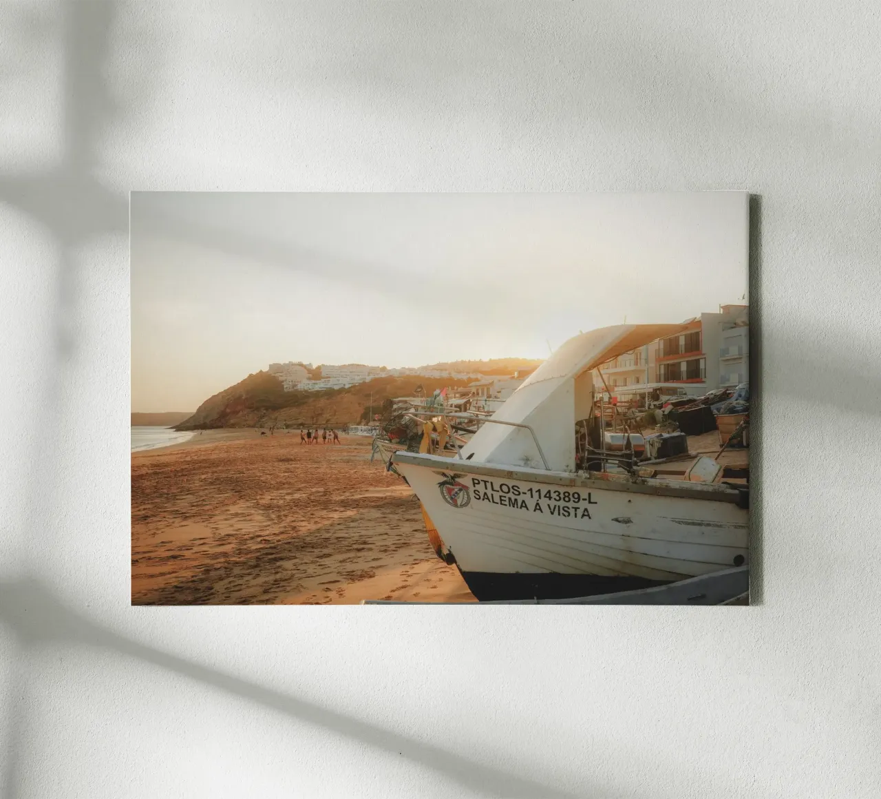 Golden Hour at Salema Beach canvas met Baklijst van Thilo Grøsch