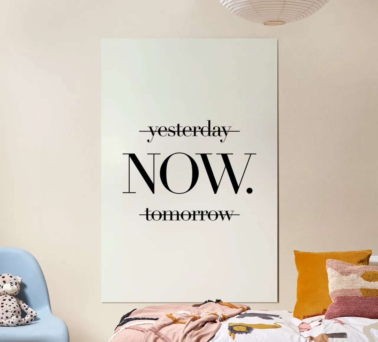 Now poster avec cadre en bois de Mottos by Sinan Saydik