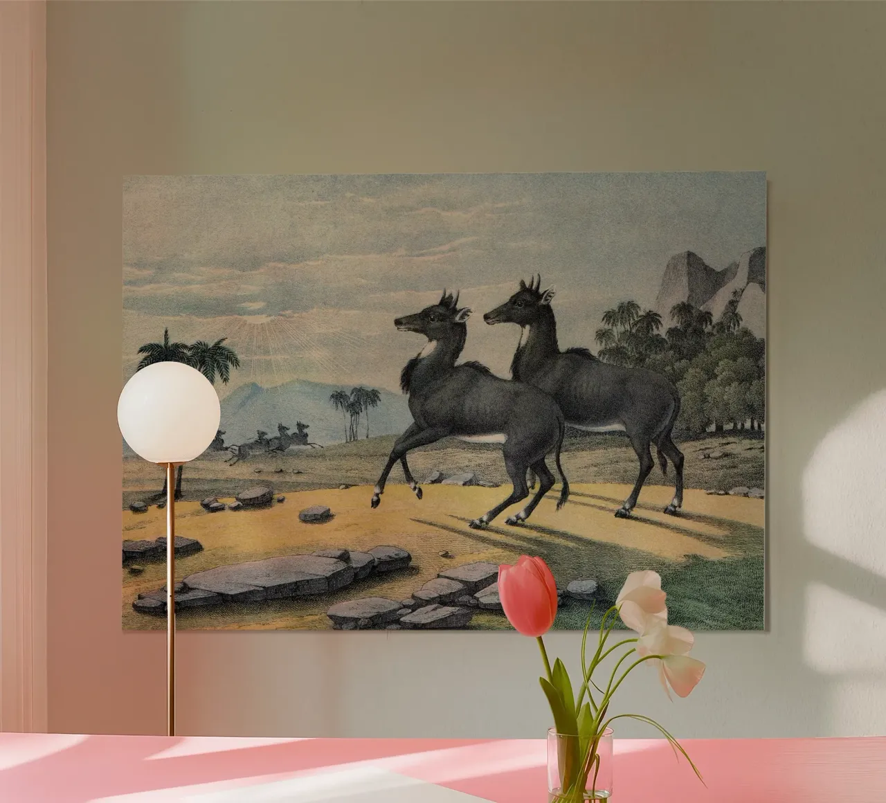 Vintage Kolb 9 Tafel 15 Nylgau poster con telaio in plastica da Vintage Print Collection