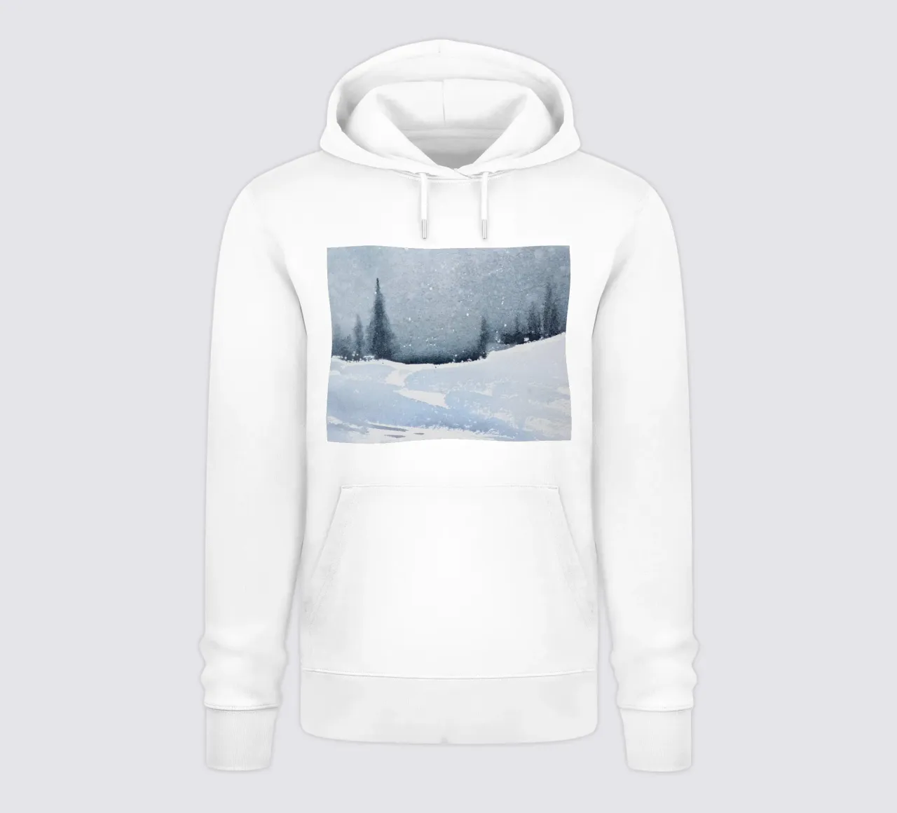 Paisaje invernal en la nieve con el refrán la mejor época del año sudadera con capucha de Studio Vibe