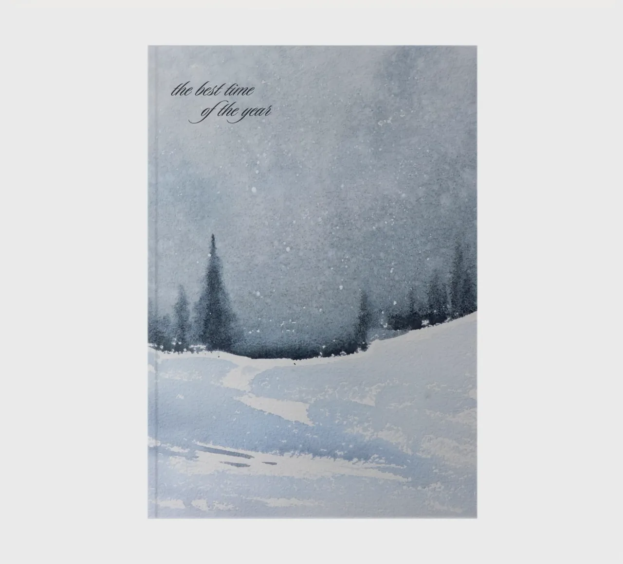 Winter landscape in the snow with saying the best time of year notebook by Studio Vibe
