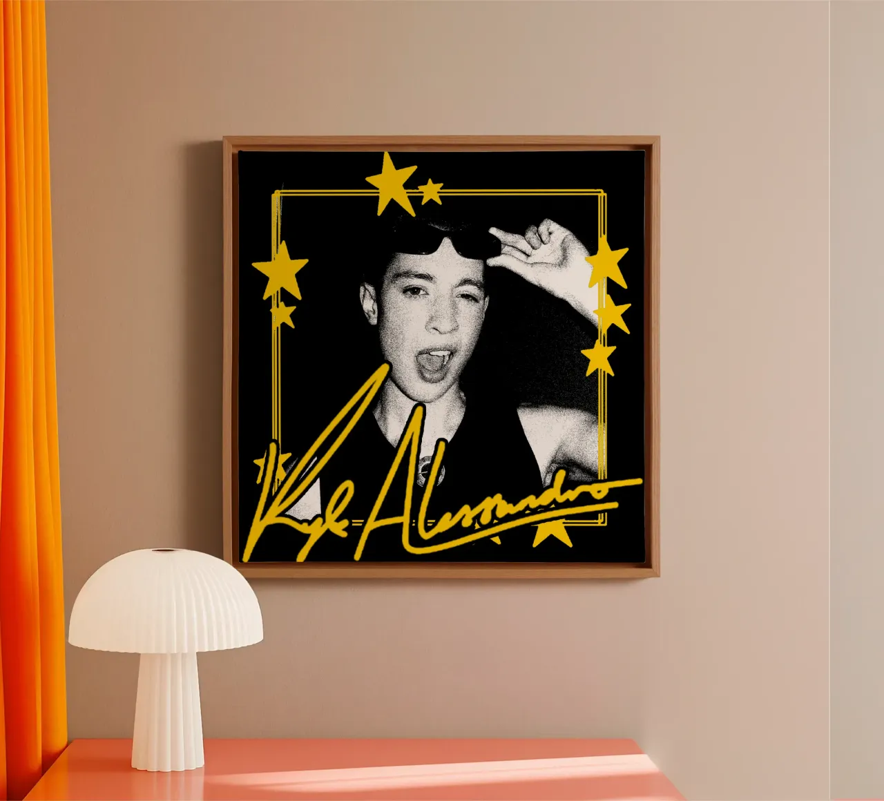 Kyle Alessandro silhouet canvas met Baklijst van skurtow