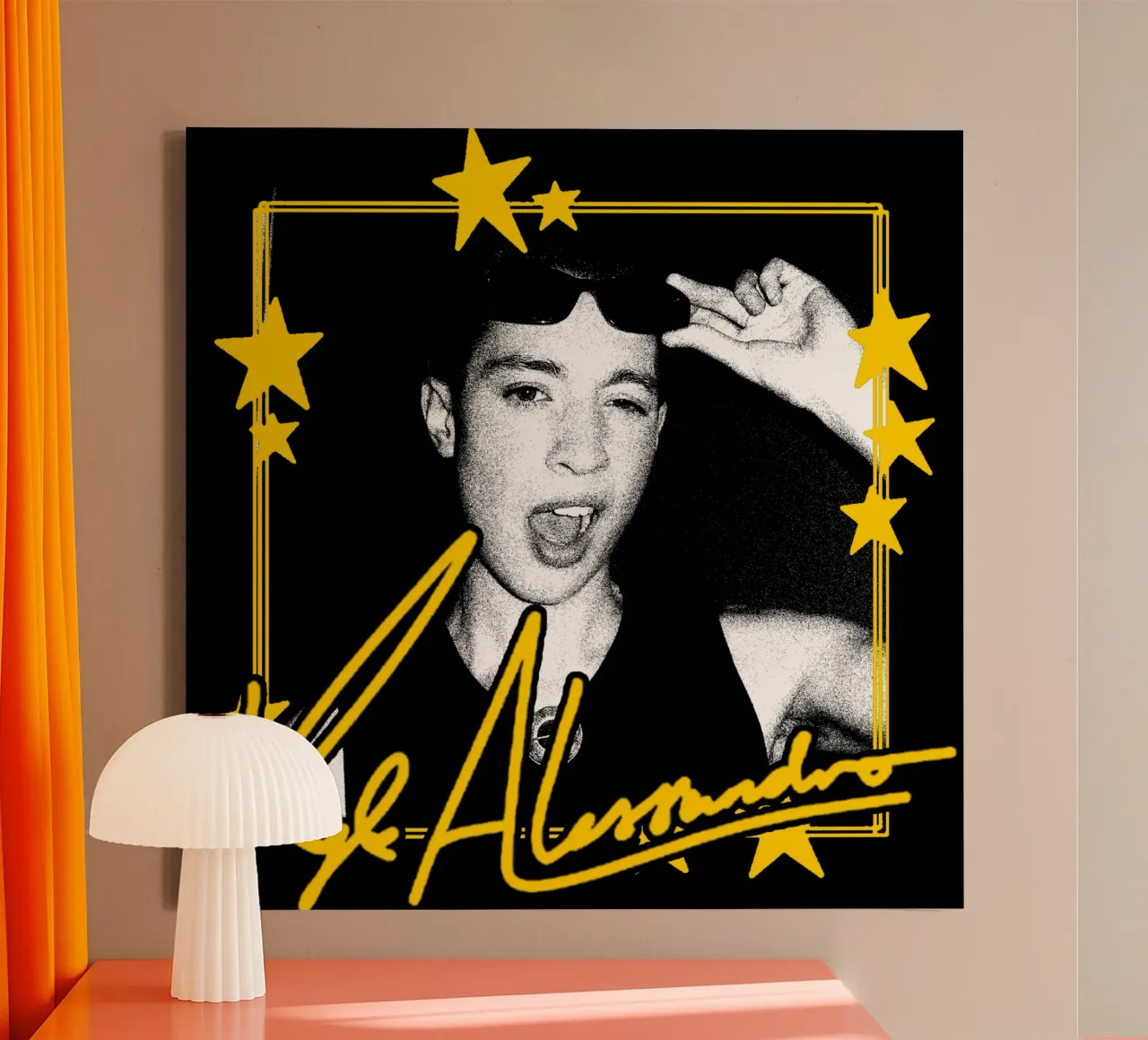 Kyle Alessandro silhouet canvas met Baklijst van skurtow