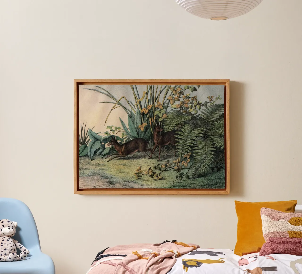 Vintage Kolb 9 Tafel 16 Moschusthier canvas met Baklijst van Vintage Print Collection