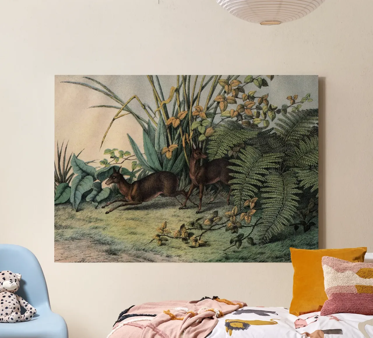 Vintage Kolb 9 Tafel 16 Moschusthier canvas met Baklijst van Vintage Print Collection
