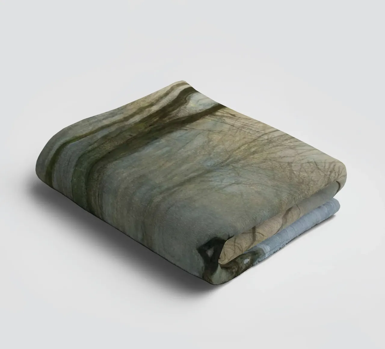 Three riders in a snowy winter forest under bare trees towel by Studio Vibe