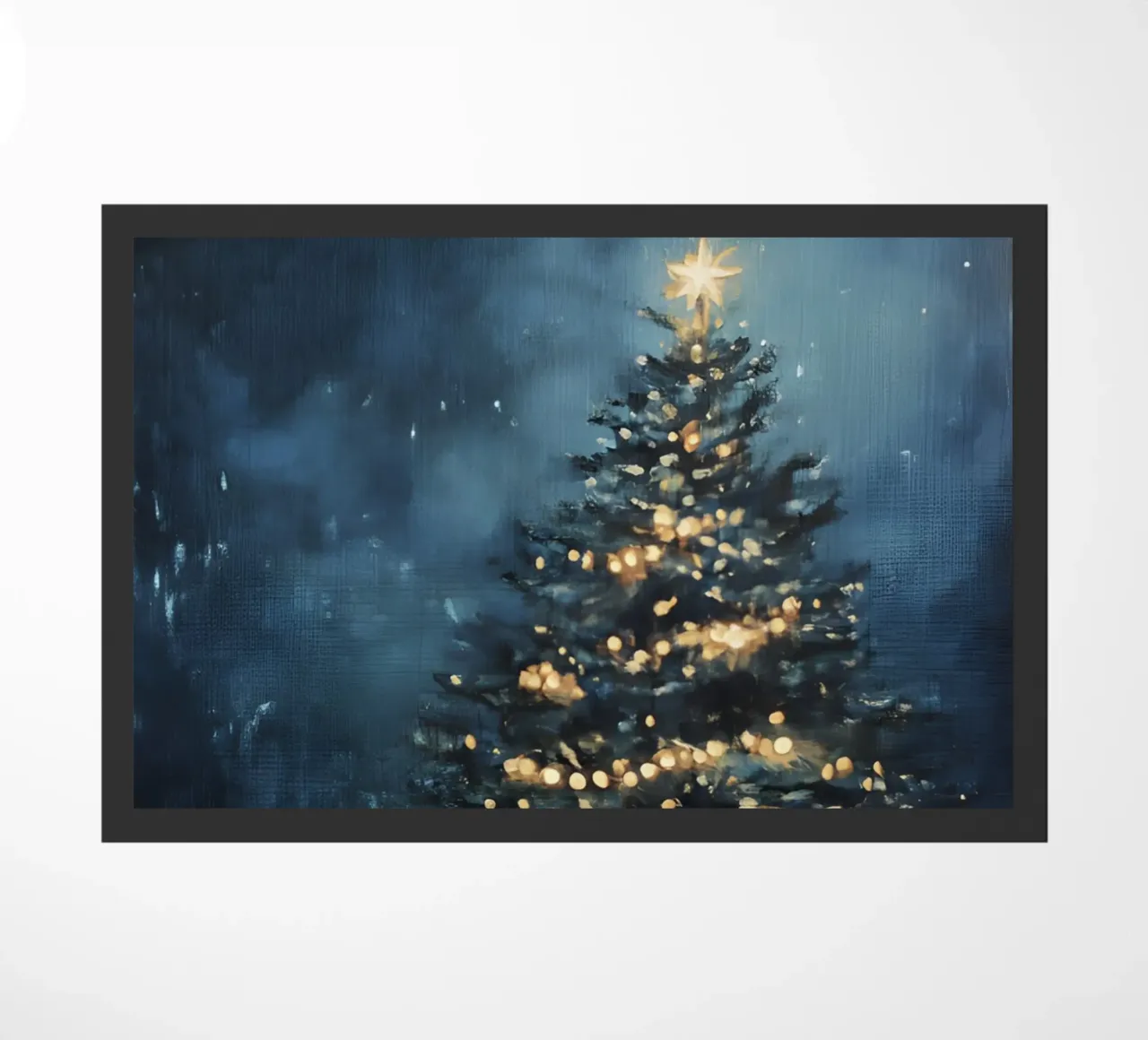 Albero di Natale luminoso nella neve con una stella scintillante zerbino da Studio Vibe