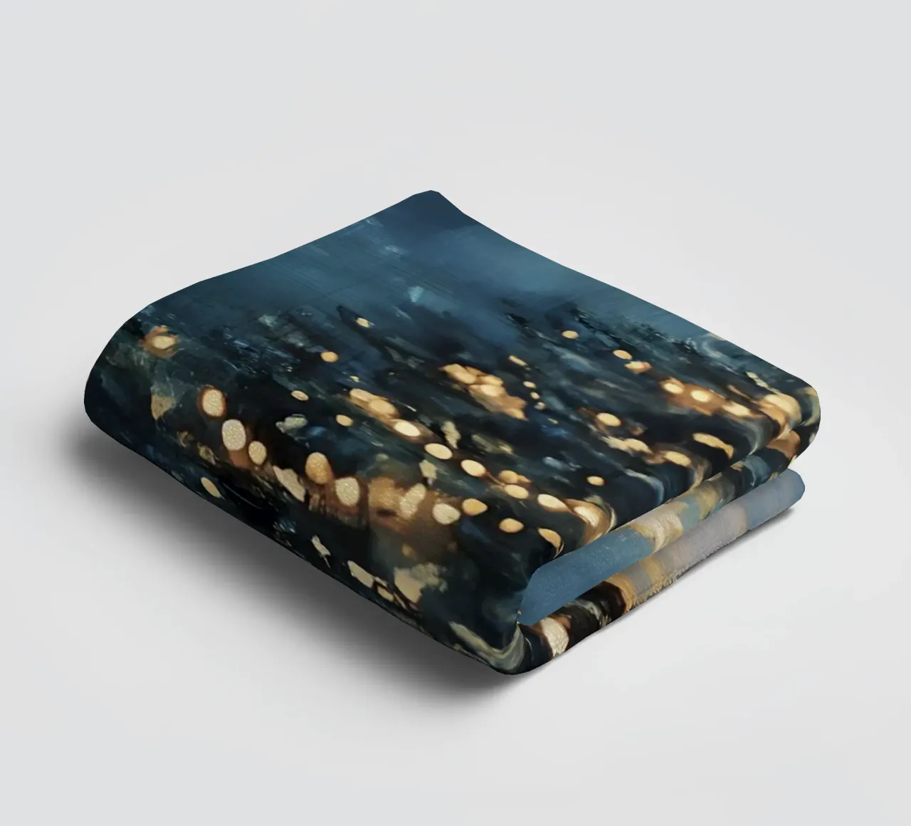 Glowing Christmas tree in the snow with a twinkling star towel by Studio Vibe